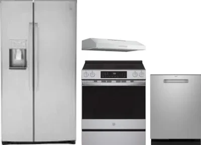 4 Piece Package Includes Refrigerator, Range, Hood And Dishwasher